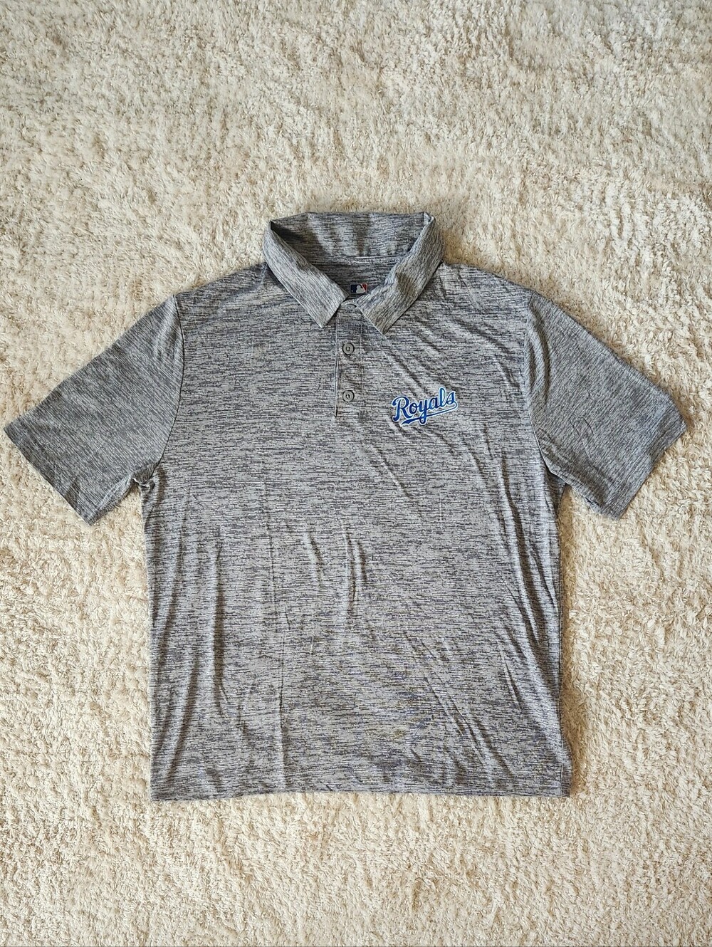 MLB Kansas City Royals Grey Heather Polo Shirt
